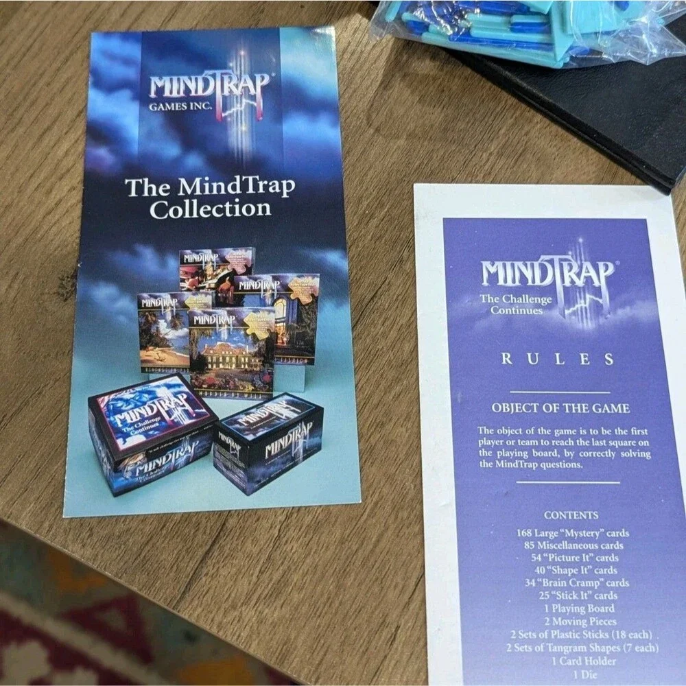 Vintage MindTrap The Challenge Continues Complete Set Board Game Set - 1997‎
